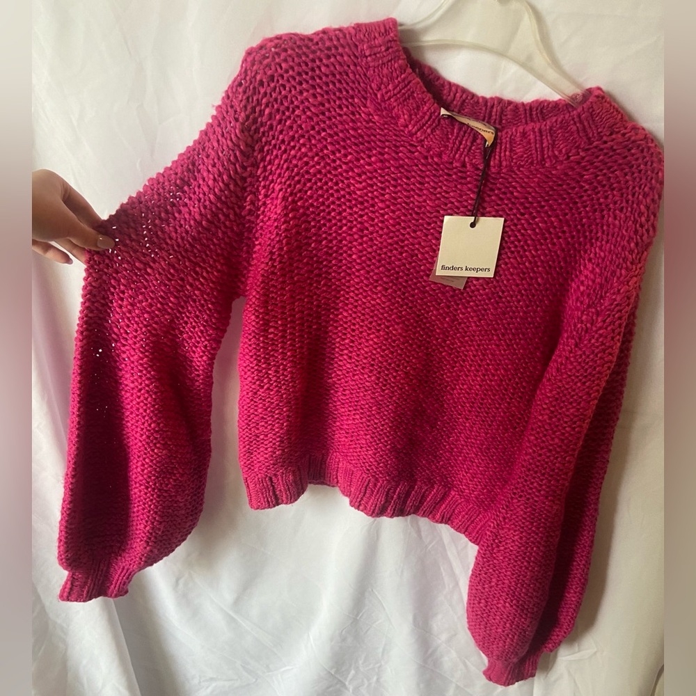 FINDERS KEEPERS Women's Oui Chunky Oversized Sweater Knit Fuchsia - Medium
